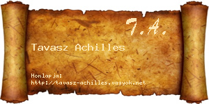 Tavasz Achilles névjegykártya